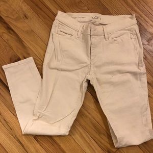 LOFT off white skinny corduroys